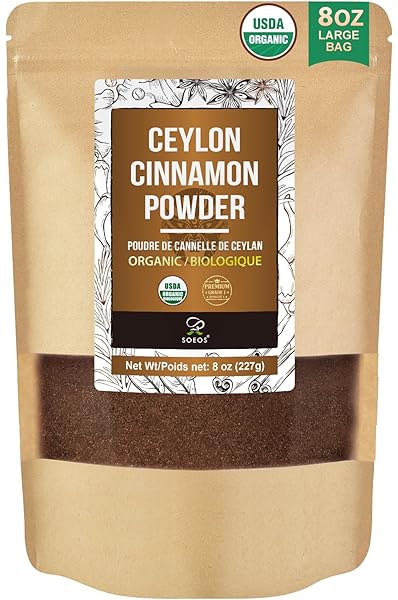 SOEOS ORGANIC CEYLON CINNAMON POWDER, 8OZ (PACK OF...