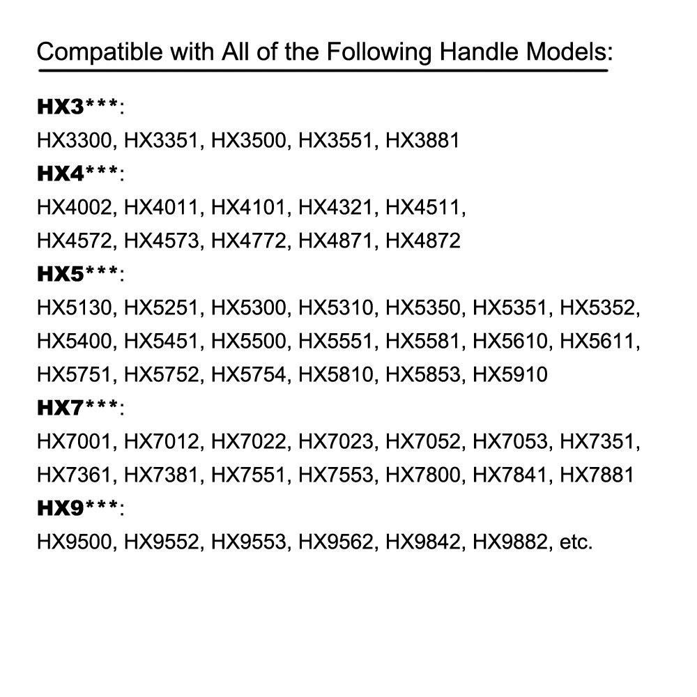 Toptheway Replacement Sonicare Toothbrush heads, Brush heads for Philips Sonicare E-Series HX7022/66, 6 Count, Fit Sonicare Essence, Xtreme, Elite, Advance and CleanCare Electric Toothbrush