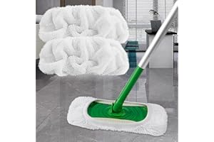 2 Pack Microfiber Mop Pads Compatible with Swi-ffer Sweeper, Washable Floor Cleaning Refills for Wet & Dry Use, Household Cle