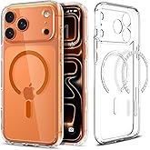 Spigen for iPhone 17 Pro Max Case, Ultra Hybrid MagFit [TPU Covered Camera Control] [Anti-Yellowing] [Compatible with Magsafe] - Clear Orange