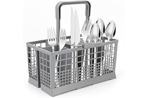 Tbest Universal ABS Dishwasher Basket for Silverware - Fits for Bosch/for Maytag/for GE/for Heavy-Duty Utensil Holder for Cutlery, Replacement for Dishwasher Rack (9.5 X 5.4 X 4.8 Inch)