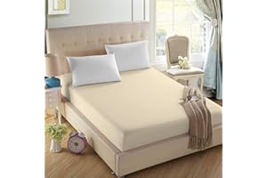 4U'LIFE 2-Pack Fitted Sheets,Prime 1800 Series, Ultra Soft & Comfortable, Double Brushed Microfiber, (Dull Beige, 2-Pack Twin)