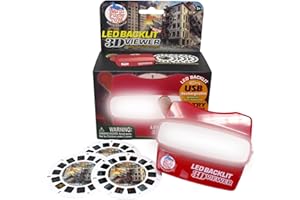 WARM FUZZY Toys LED Backlit 3D Viewer – (Natural Disasters) – New 2025 USB-C Rechargeable Viewer for Kids & Adults Includes 3 Reels with 21 HD 3D Images - Patent Pending Retro Toy