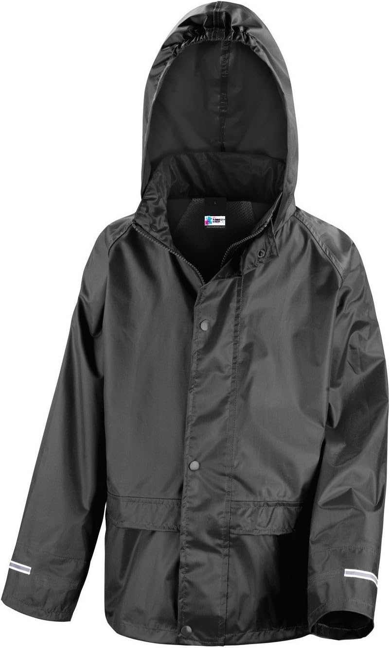 Kids Waterproof Rain Jacket In Black, Pink, Red or Royal Blue Childs Childrens Boys Girls
