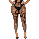 Buitifo Women Sexy Tights Fishnet Opening Leggings Lingerie Pants | Stripe Pantihose Sheer Mesh Bikini Cover Up Cute for Outfits One Size