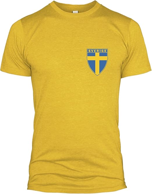 Sweden Retro Football T Shirt Swedish National Team Sverige Men Women World L254 : Amazon.co.uk 