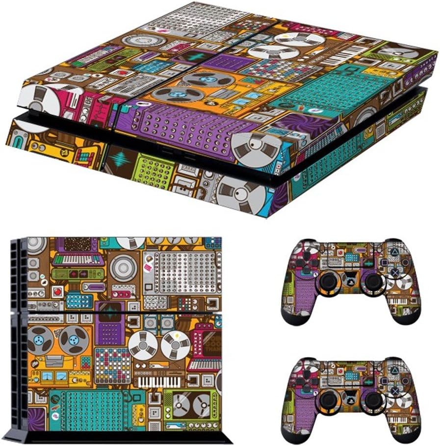 bazaraz 2177 [Mixing] Set Self-Adhesive Sticker Protector Skin For Sony PS4 Playstation 4 Console + 2 Joypad Dualshock Sony Computer Entertainment Games Video Game Accessories