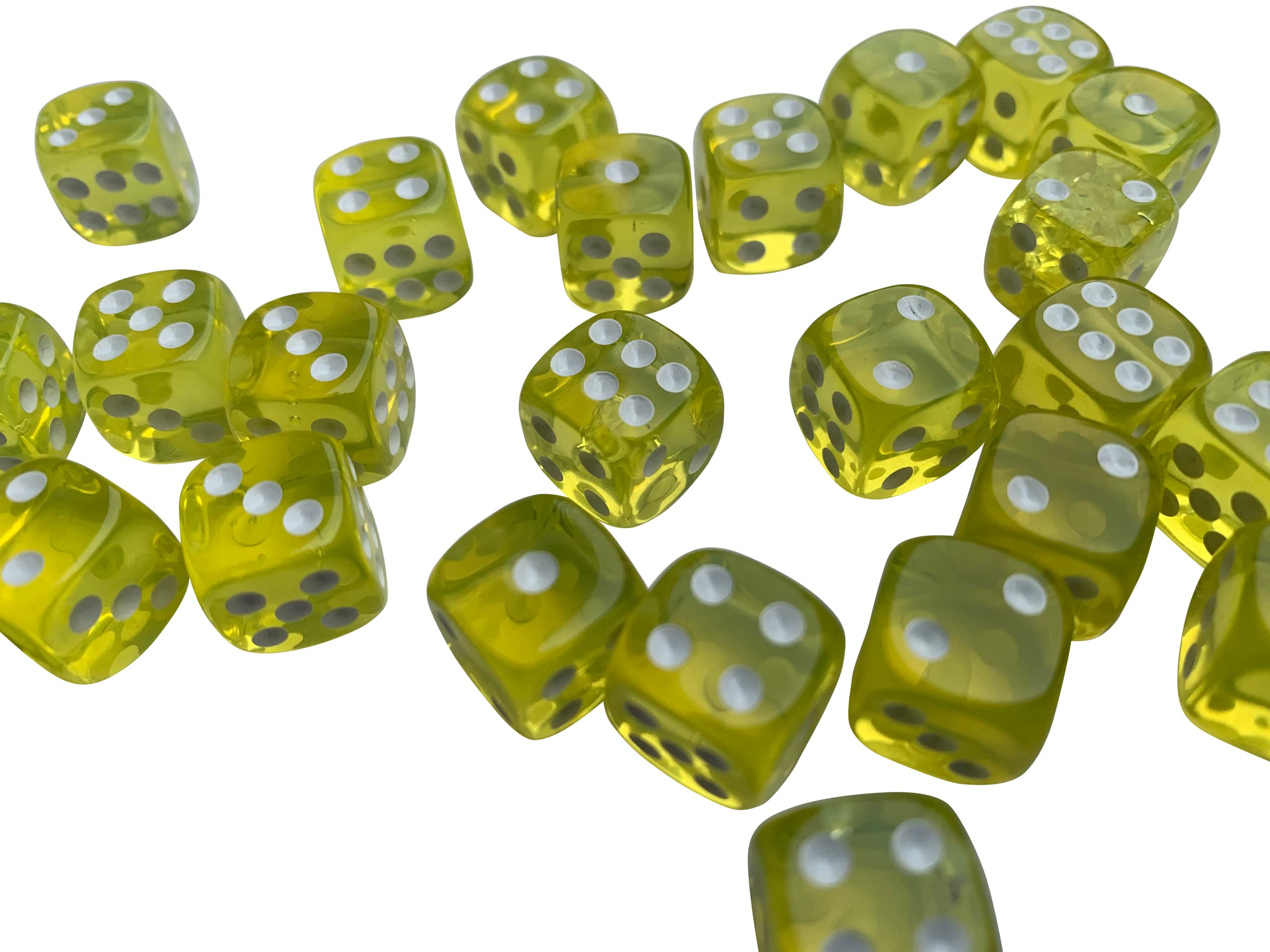 20 X 12MM TRANSLUCENT DICE (Yellow)