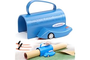 CUZNYAX Wrapping Paper Cutter, Paper Roll Cutter Tool | Includes 3 Replaceable Blades | Perfect for Holiday Wrapping and Crafting Projects | Ideal for Christmas, Birthdays, and More