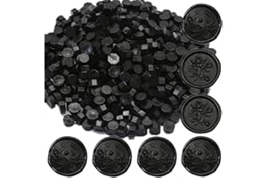 ONWINPOR Black Wax Seal Beads, 400Pcs Sealing Wax Beads, Octagon Wax Sealing Beads, Black Sealing Wax Beads Set for Wax Seal Stamp, Gift Wrapping, Letter Sealing (Black)