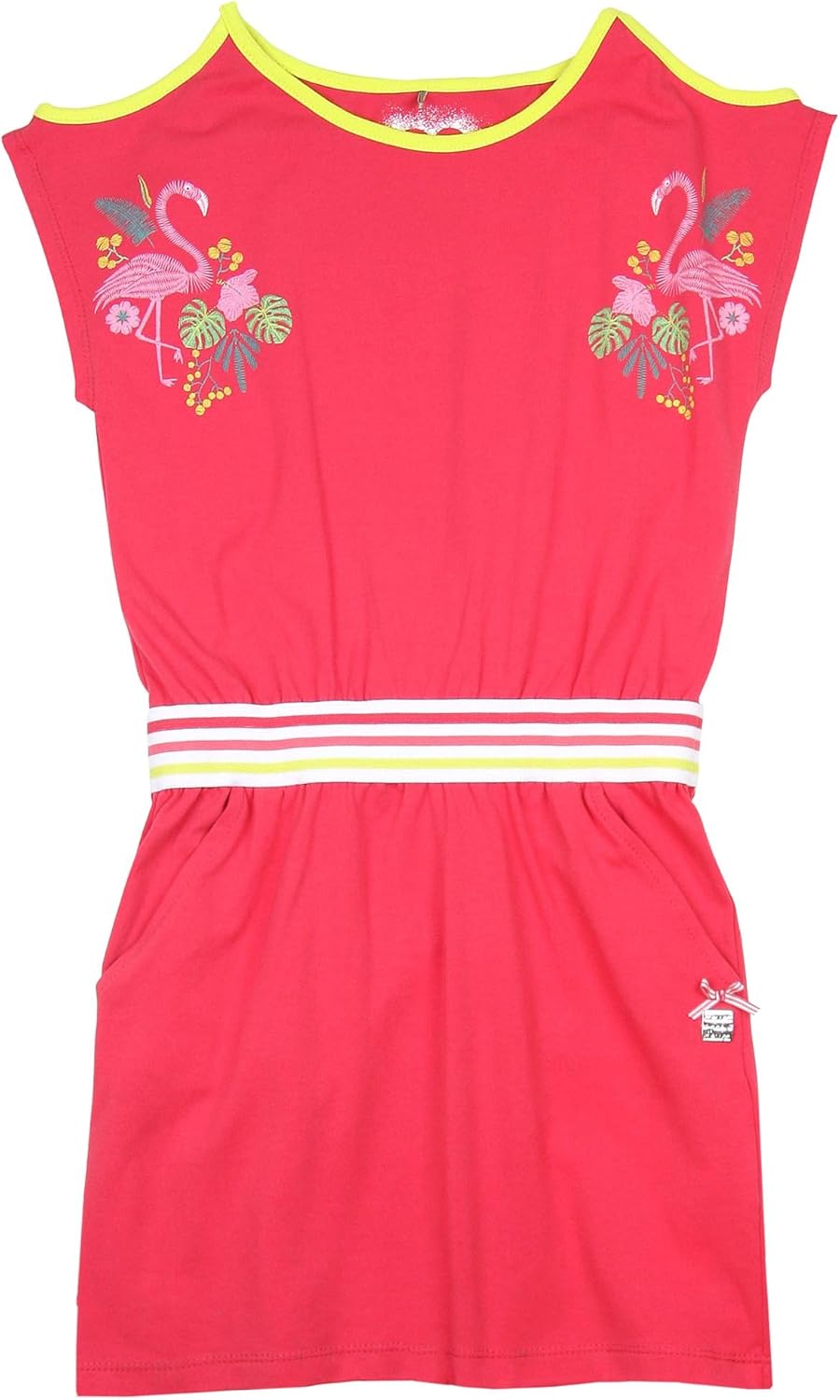 red open shoulder dress