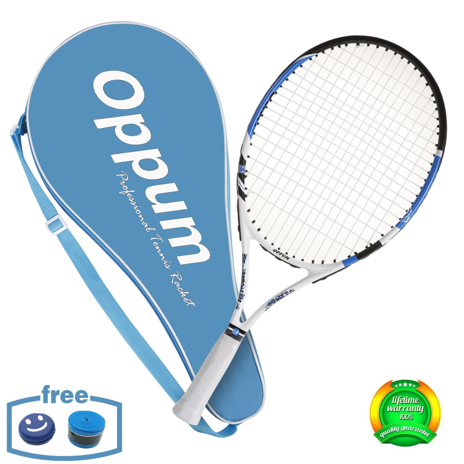 OPPUM US Open Junior Tennis Racket for Kids Children Toddlers Coach Recommended Racquet Include Tennis Bag Overgrip Vibration Dampener.