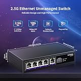 NICGIGA 5 Port 2.5G Ethernet Switch 10G SFP Uplink Unmanaged Plug Play Fanless view 3