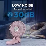 Lepwings Portable Mini Handheld Fan Rechargeable 4 Speeds Pink 16H view 6