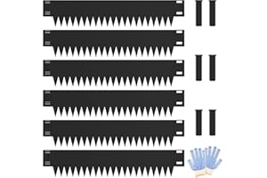 Ganeekiron Metal Landscape Edging 6-Pack, Steel Edging Powder Coating - 40" L x 8" H Strips Garden Edging Border with 6 Clips - Edge for Lawn Yard (20Ft Total, Black)