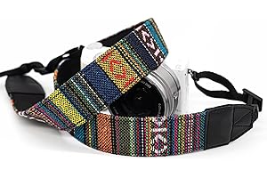 Eggsnow Vintage Camera Strap 1.5" Wide Woven Camera Straps, Binocular Strap Universal Shoulder Strap for All DSLR Cameras & Binoculars, Great Gift for Men Women Photographers (E1 - MultiColor)