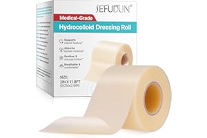 HBIKCLYC Hydrocolloid Tape Roll - Cut-to-Size, 1.97in*11.81ft, Extra Large Hydrocolloid Patch Bandages with Self-Adhesive, Ultra Absorbent, Flexible & Waterproof (1)