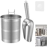 Stainless Steel Ice Scoop with Holder for Freezer, Ice Machine | Reliable Stainless Steel Material, Designed to Fit ice makers, commercial ice machines, and refrigerators