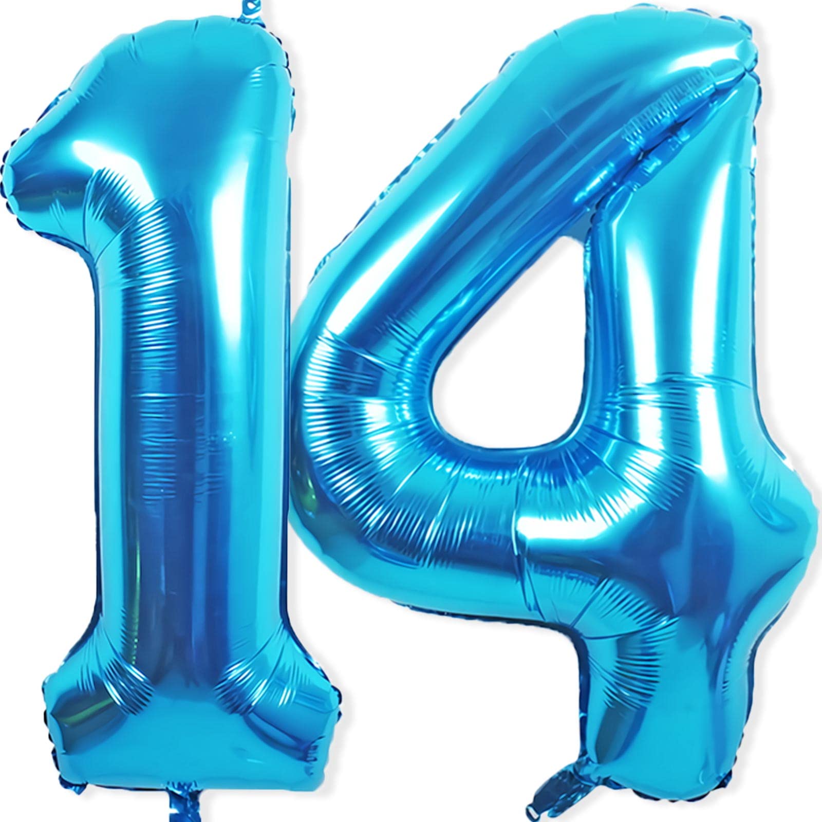 Photo 1 of 14 Balloon Number, 40 Inch Blue Foil Balloons Giant Jumbo Helium Number 14 or 41 Balloons for 14th 41th Birthday Decorations Anniversary Events Boys Girls Party Decorations (Blue)