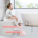 Glenmore Potty Training Toilet Seat with Step Ladder Pink White view 5