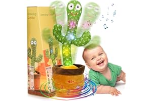 Emoin Dancing Cactus Talking Cactus Toy, Cactus Baby Toy Singing Children's Song+Box,Mimicking Cactus Recording &Repeating What You Say,Electronic Educational Toys for Children Playing