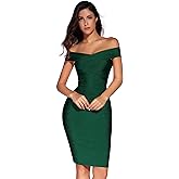 meilun Women's Rayon Off Shoulder Bandage Bodycon Party Dress