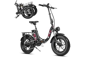 Windone S14/S16 Electric Bike for Adults, Max 19/22 MPH Speed & 28/50 Miles Range (PAS), 500W/750W Peak Motor and Lightweight & Portable, Shock Absorbers Electric Bicycle, Foldable ebike for Adults