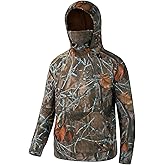 BASSDASH Youth Fishing Fleece Hoodie with Mask Water Resistant Kids’ Performance Sweatshirt FS18Y