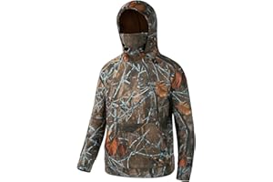 BASSDASH Youth Fishing Fleece Hoodie with Mask Water Resistant Kids’ Performance Sweatshirt FS18Y