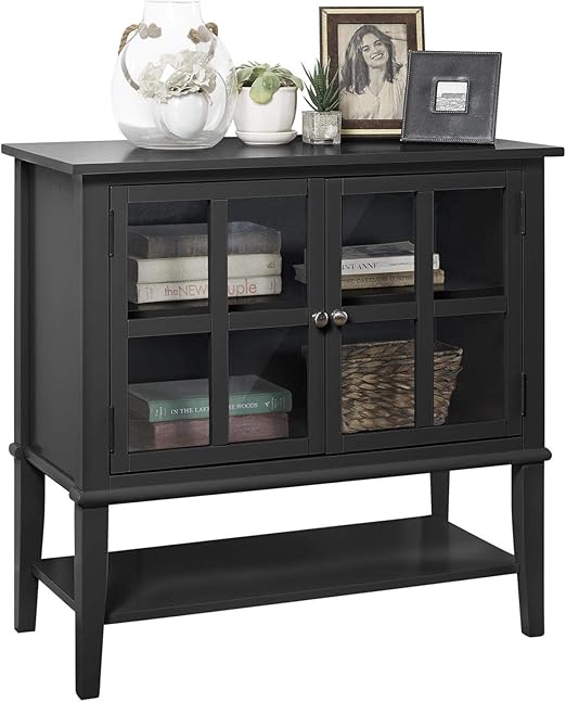 Amazon Com Ameriwood Home Franklin 2 Door Storage Cabinet Black Furniture Decor
