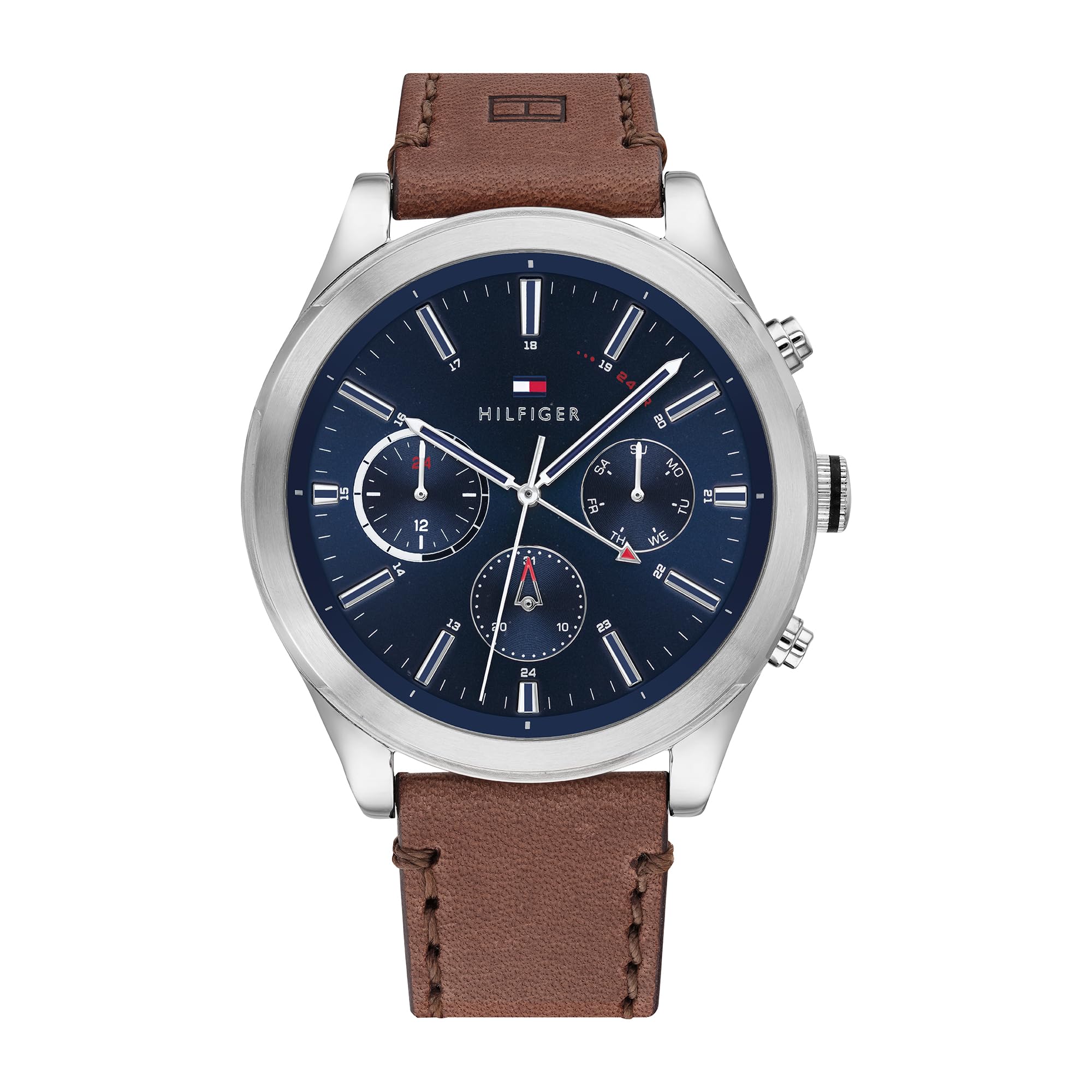 Tommy Hilfiger Analogue Multifunction Quartz Watch for Men with Brown Leather Strap - 1791741