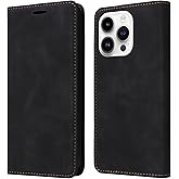 ZZXX for iPhone 14 Pro Case Wallet with [RFID Blocking] Card Slot Photo Fram Kickstand Magnetic Soft Leather Flip Fold Case for iPhone 14 Pro Wallet Case(Black-6.1 inch)