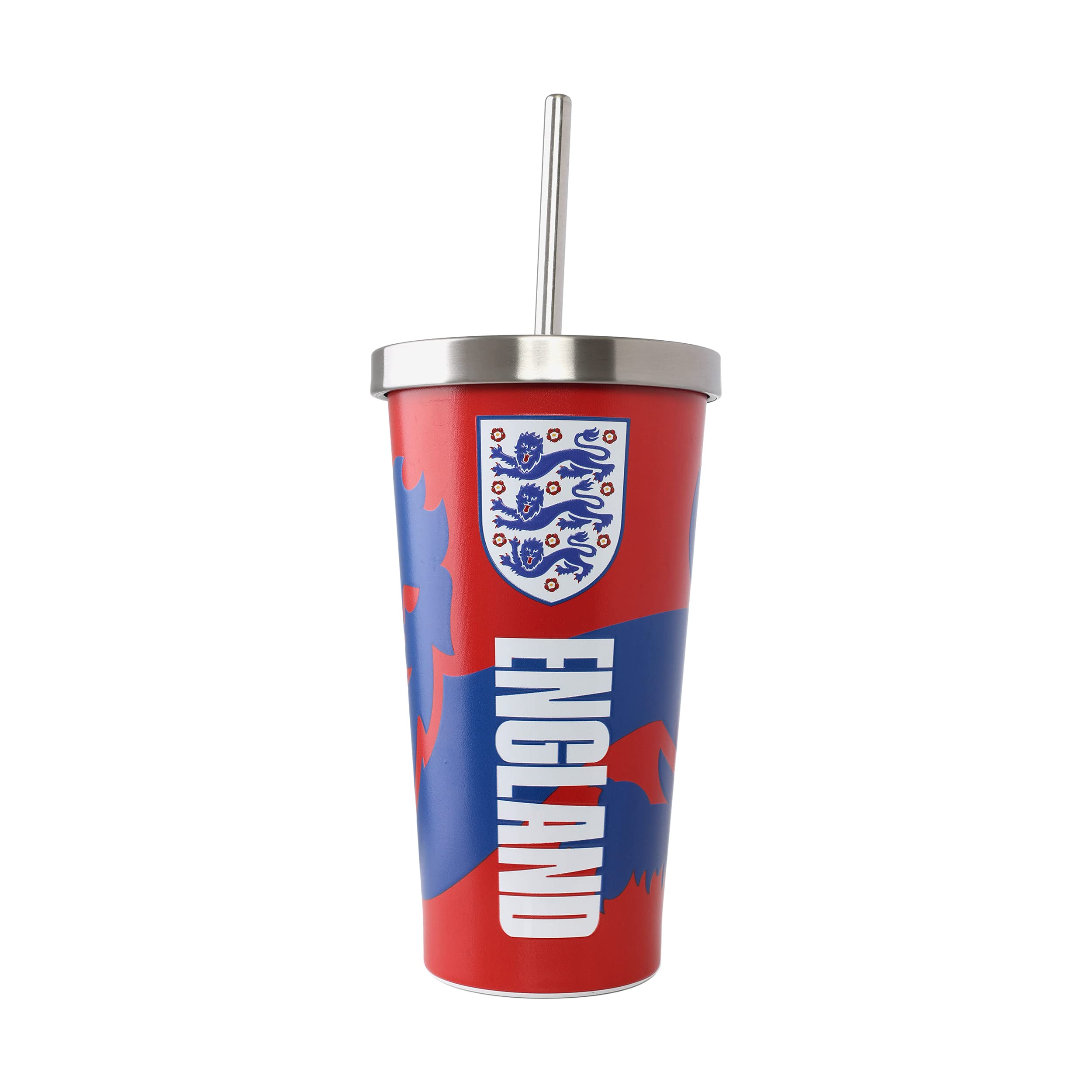 FOCO Football England FC Premier League Official Merchandise Insulated Digital Print Cup and Straw