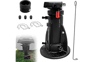 OKSTENCK C5G1216 Adjustable Cushioned 5th Wheel to Gooseneck Adapter, Black RV Fifth Wheel to Gooseneck Adapter 12“-16”, 4000