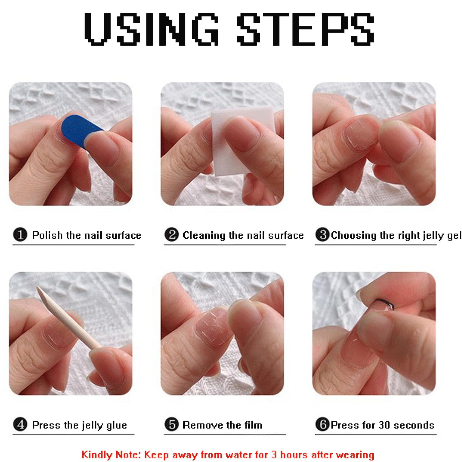 Bellelfin 120Pcs White French Tip Press on Nails Short Square Fake Nails, Full Cover Glossy Pink False Nails Acrylic Glue on Nails Cute Artificial Fingernails for Women Girls - Image 7