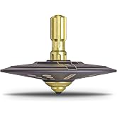 Plexity Labs UFO Tops - Shag Harbour - Metal Spinning Top - Inspired by The 1967 Shag Harbour, Nova Scotia UFO Incident - Titanium UFO with Solar Yellow Power Core&trade;