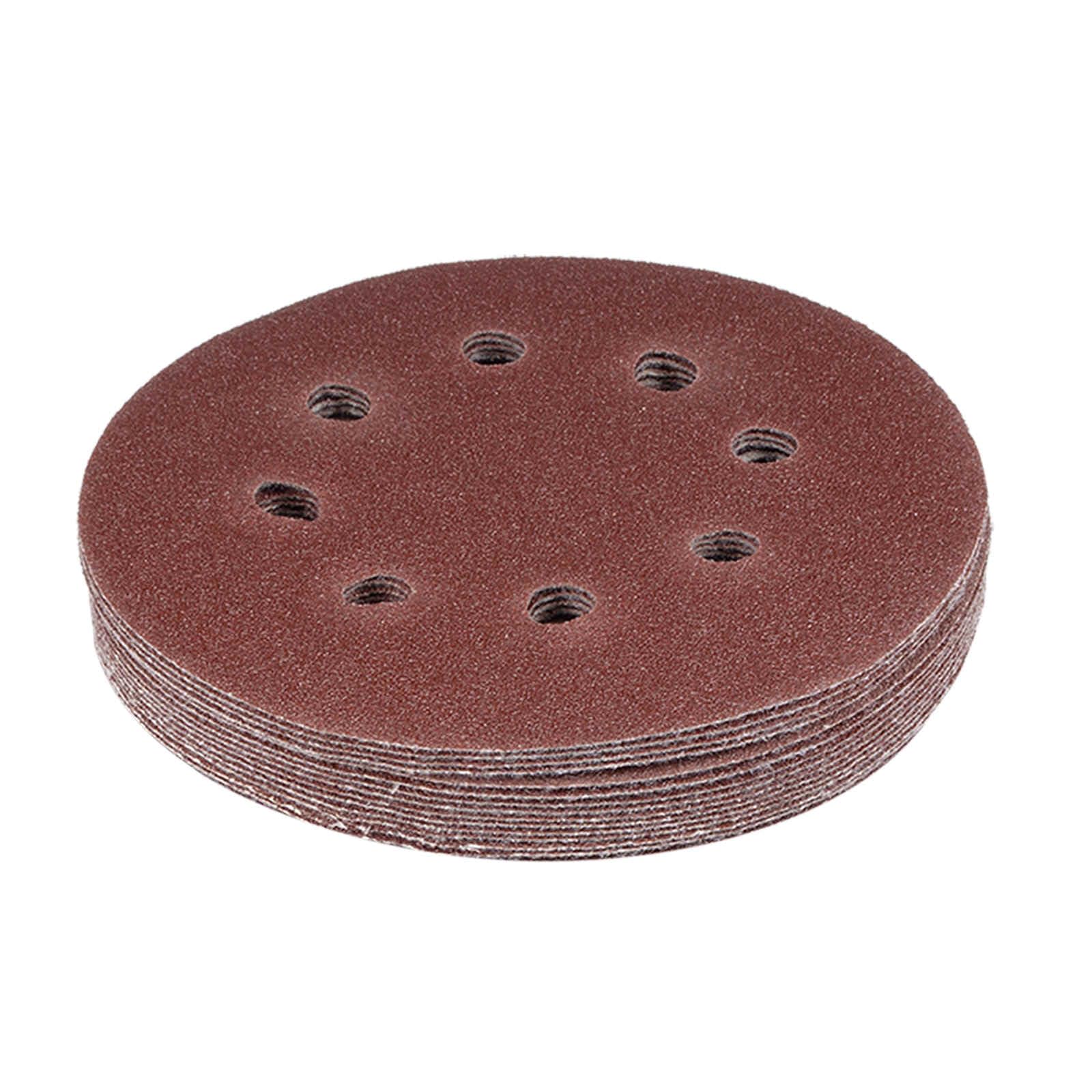 Kozelo 10 Pcs Sanding Discs Hook and Loop Backing - [5 Inch x 80 Grits] Aluminum Oxide Sandpapers for Orbital Sander Round Sanding Papers, 8 Holes