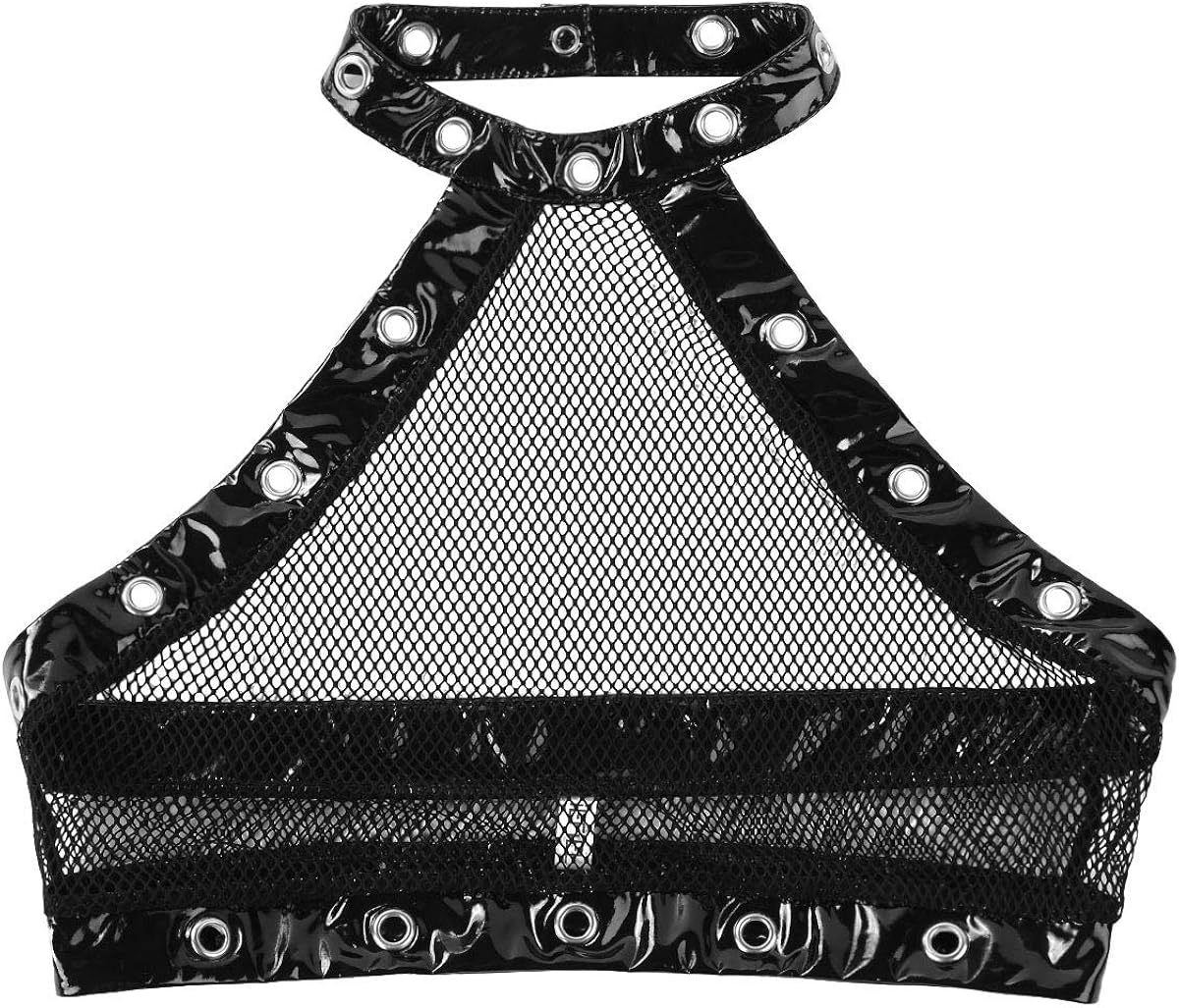 fishnet halter crop top