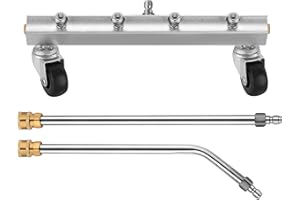 FENG PAI 13" Pressure Washer Undercarriage Cleaner - 4000 PSI Car Wash Water Broom with 2 Pieces Extension Wand, Surface Cleaner for Power Pressure Washer Attachment