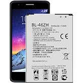 for LG Phoenix 2 K371 K7 K330 MS330 Tribute 5 LS675 US375 Battery Replace | for BL-46ZH Replace Part