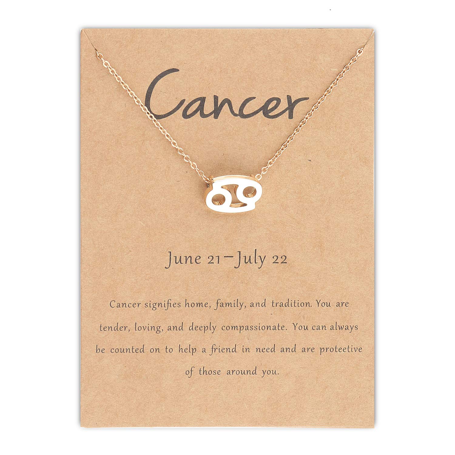 12 Constellation Pendant Necklace for Women Zodiac Necklace for Teen Girls Boys Astrology Gold Tone Chain with Gold Message Card for Women Girls