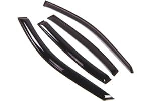 TuningPros Outside Mount Window Vent Visors Rain Guards Compatible with Chevrolet Malibu 1997-2003 | Side Window Wind Deflectors Rain Shields | Smoke Tinted, 4 Pcs Set, DGWV-044