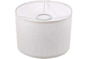 WOBBON Cloth Lamp Shade Round lamp Small Drum Lamp Shades Fabric Lampshades Barrel Lamp Shades for Table Lamps Floor Lamps (Beige)