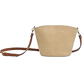 UIBRN Straw Crossbody Purse for Women, Hand Woven Straw Shoulder Bag with Adjustable Strap, Trendy 2026 Beach Purses