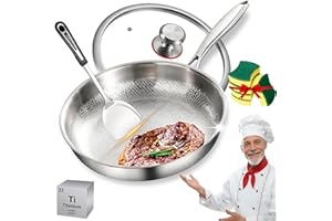 Titanium Pro Pan, 2026 Upgrade Pure Titanium Frying Pan with Lid, Non Stick Titanium Hammered Pan, Chemical-Free, Extreme Hea