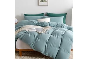 OAITE Green Duvet Cover Queen Size, Microfiber Duvet Cover with Zipper, Duvet Cover Set with 2 Pillow Shams, Soft Comforter Cover Queen Size, 90 x 90