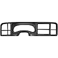 KUAFU 1.5 Din Radio Dash Instrument Cluster Bezel Compatible with 1999-2002 Chevy Chevrolet Silverado Suburban Tahoe GMC Sierra Dashboard Trim Replacement ABS Plastic Black