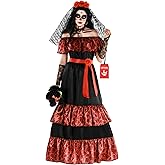 Morph Day Of The Dead Costumes For Women, Dia De Los Muertos Costume Women, Skull Dress For Womens, Womens Halloween Costumes