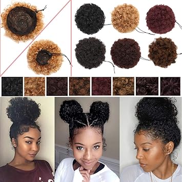 Amazon Com S Noilite Afro Bun Extension Puff Ponytail Chignon