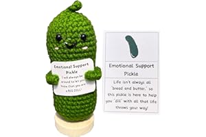 Emotional Support Pickle Gift Cucumber Handmade Crochet, Cute Positive Pickle Nuggets Fries Doll Knitting Funny Ornaments